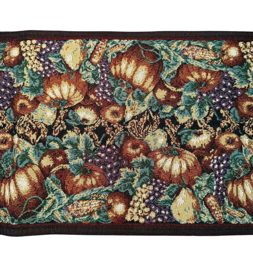 Fall Harvest Pumpkin Decorative Table Runner 71"x12" Woven